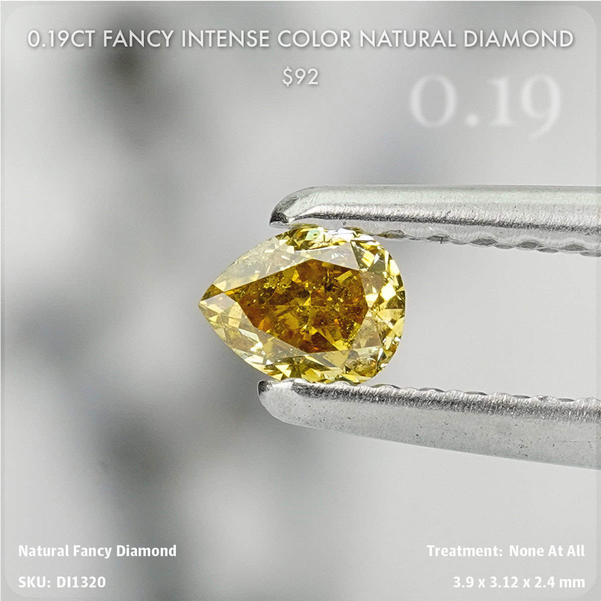 0.19CT Fancy Intense Color Natural Diamond