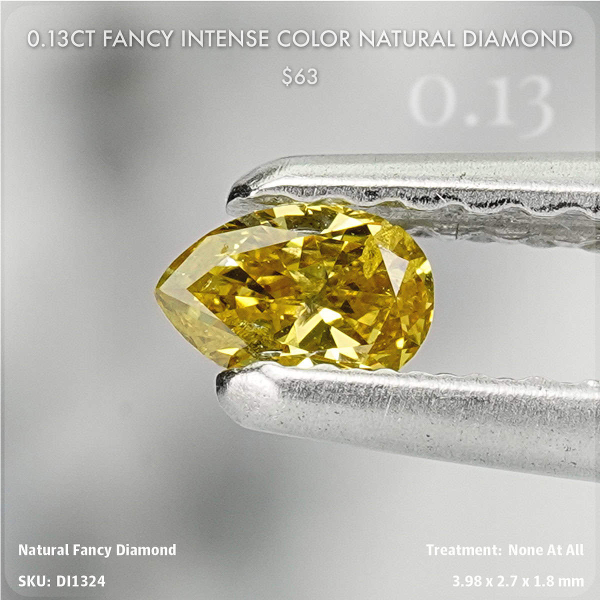 0.13CT Fancy Intense Color Natural Diamond