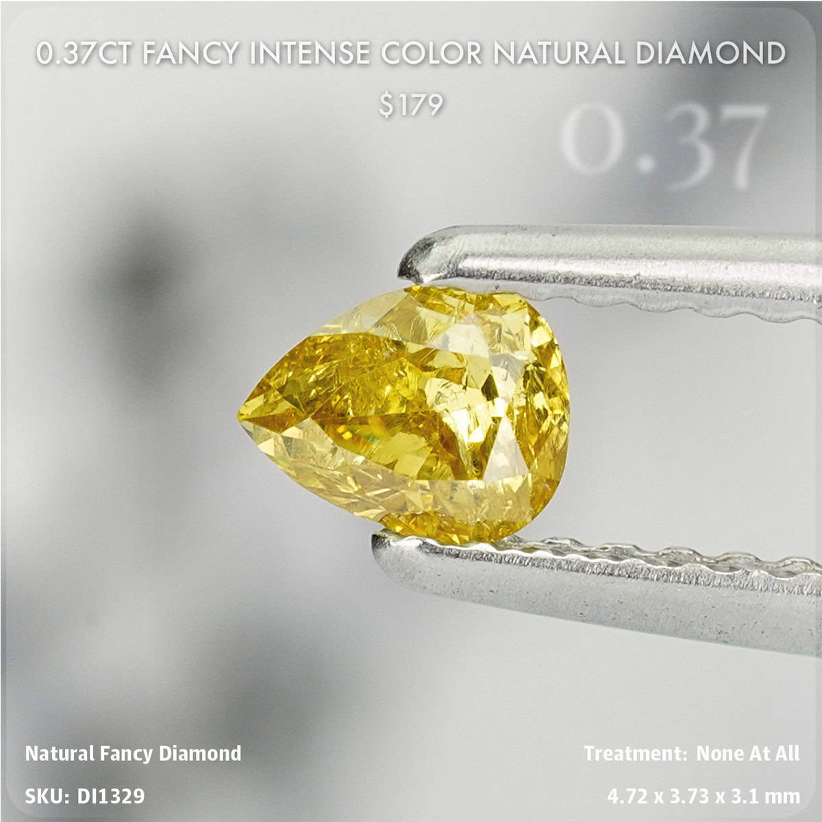 0.37CT Fancy Intense Color Natural Diamond