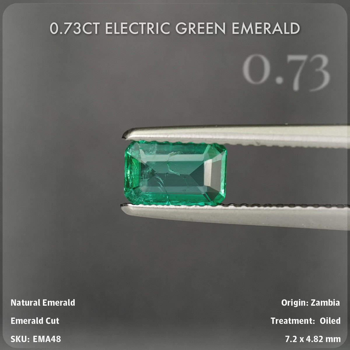 0.73CT Electric Green Emerald