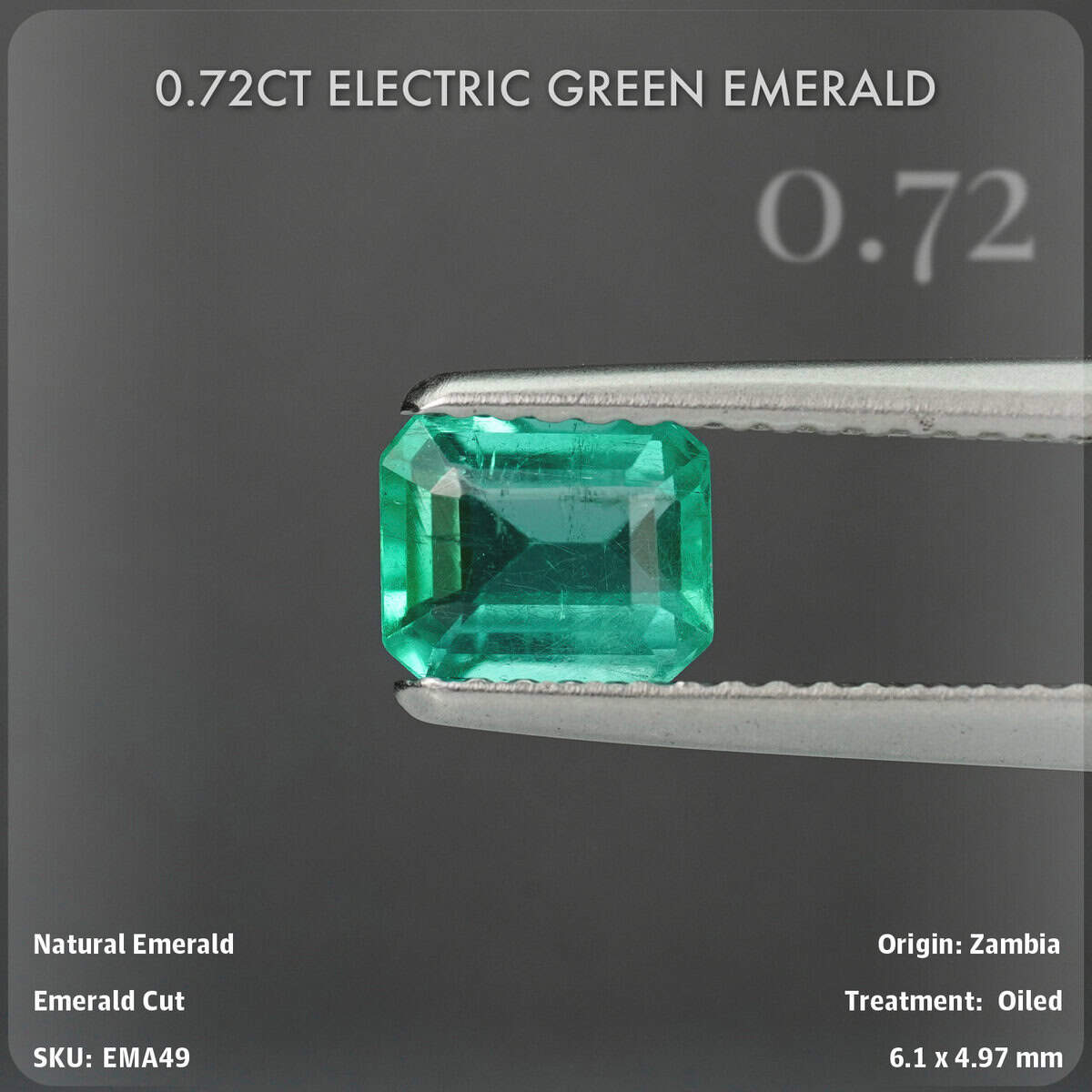 0.72CT Electric Green Emerald