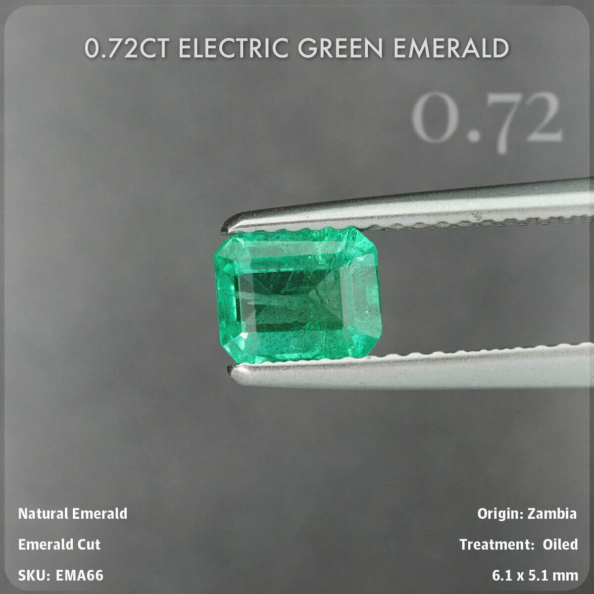 0.72CT Electric Green Emerald