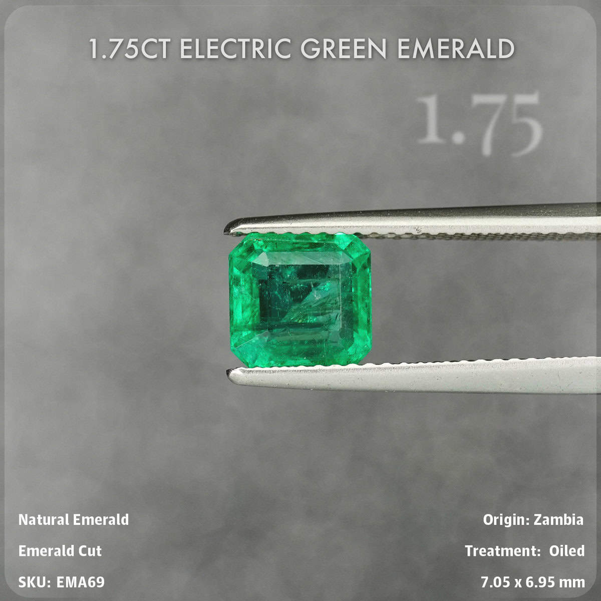 1.75CT Electric Green Emerald