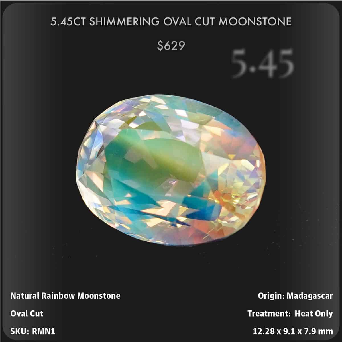 5.45CT SHIMMERING OVAL CUT MOONSTONE
